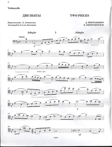 Shostakovich, Dmitri: Two Pieces for Cello & Piano