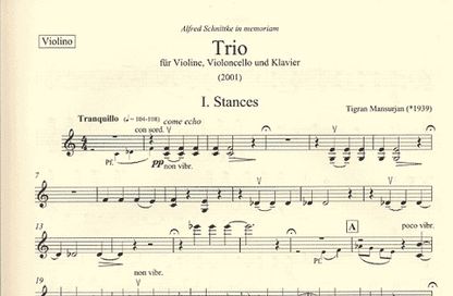 Mansurjan, T.: Trio (violin, cello, and piano)
