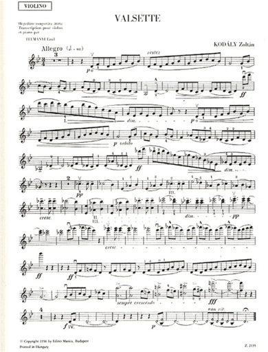 Kodaly, Zoltan: Valsette (violin & piano)