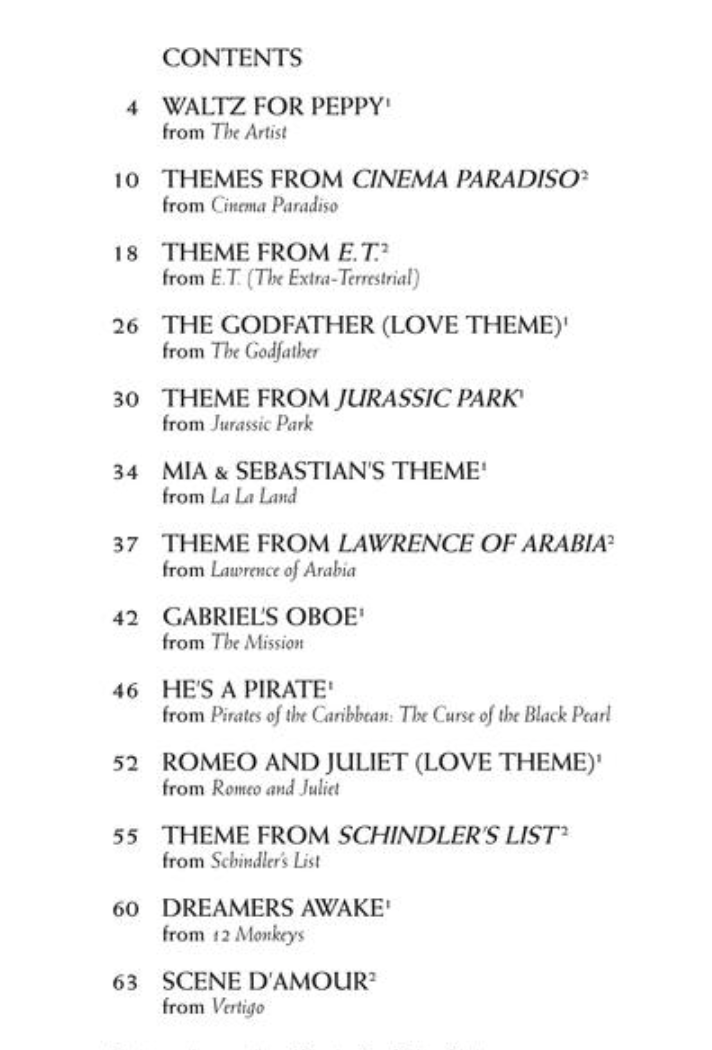 Movie Themes for Classical Players (violin, piano, online)