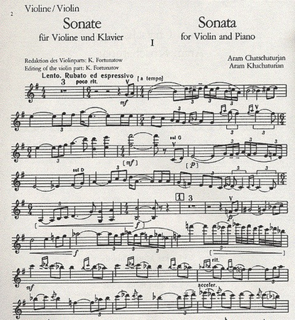 Khachaturian, Aram: Sonata (violin & piano)