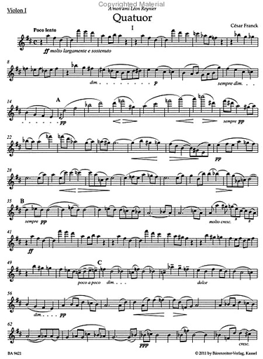 Franck, Cesar: String Quartet, Barenreiter