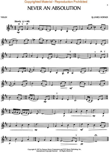 Horner, J.: Music from Titanic (violin)