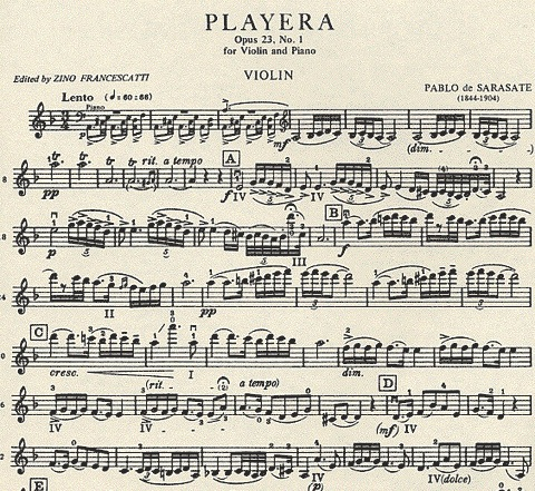 Sarasate, Pablo de: Playera (violin & piano)
