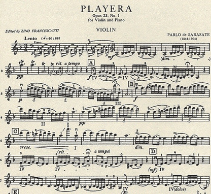 Sarasate, Pablo de: Playera (violin & piano)