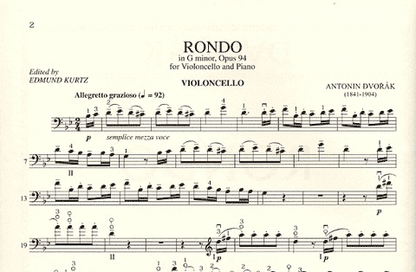 Dvorak, Antonin (Kurtz): Rondo in g Op.94 (cello & piano) IMC