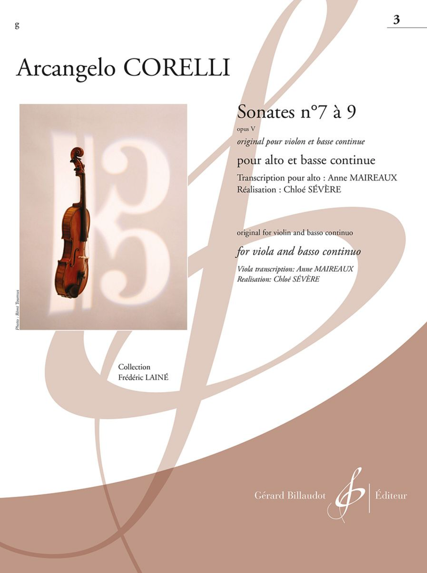 Corelli: Sonates no. 7 à 9 (viola and cello or harpsichord) GB