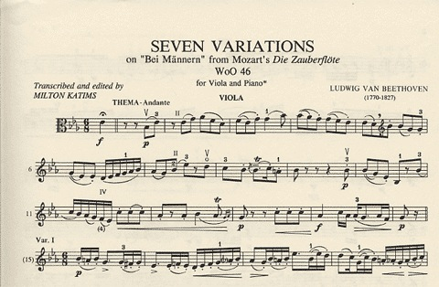 Beethoven, L.Van: Seven Variations on Bei Mannern from Magic Flute (viola & piano) IMC