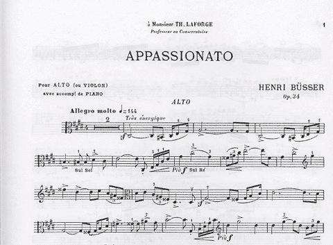 Busser, Henri: Appassionato Op.34 (viola or violin and piano)