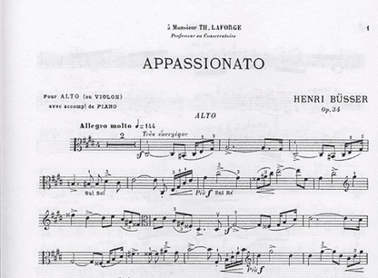 Busser, Henri: Appassionato Op.34 (viola or violin and piano)