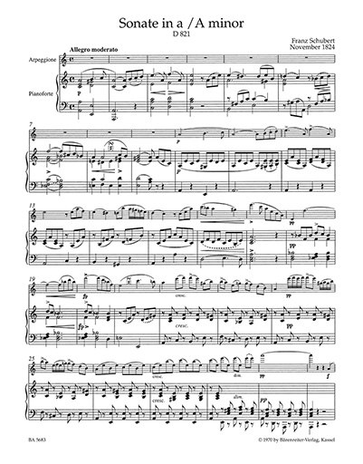 Schubert, Franz: Sonata in A minor, D 821 ''Arpeggione'' (viola & piano) Barenreiter