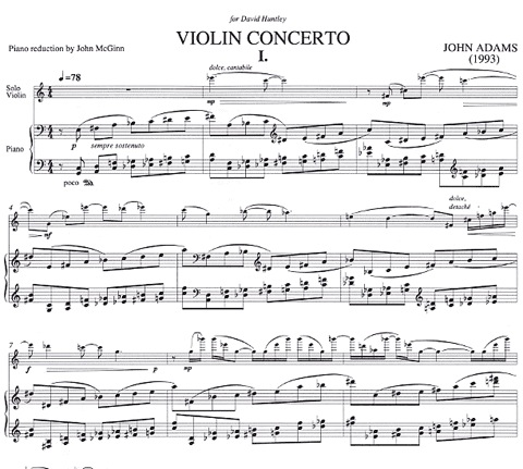 Adams, J.: Violin Concerto (violin & piano)