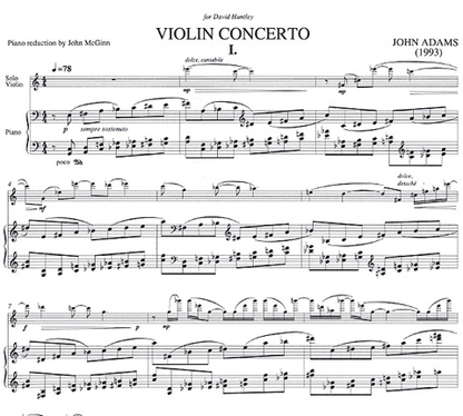 Adams, J.: Violin Concerto (violin & piano)