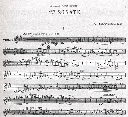 Honegger, Arthur: Sonata No.1 (violin & piano)