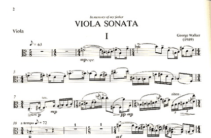 Walker, George: Viola Sonata (viola & piano)
