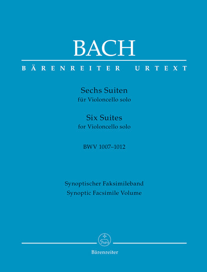 Bach, J.S. (Talle): 6 Suites for Cello Solo, BWV1007-1012, Synoptic facsimile volume (cello) Barenreiter