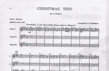 McManus, C.R.: Christmas Trio (3 violins) score & parts