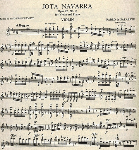 Sarasate, Pablo de: Jota Navarra Op.22 No.2 (violin & piano)