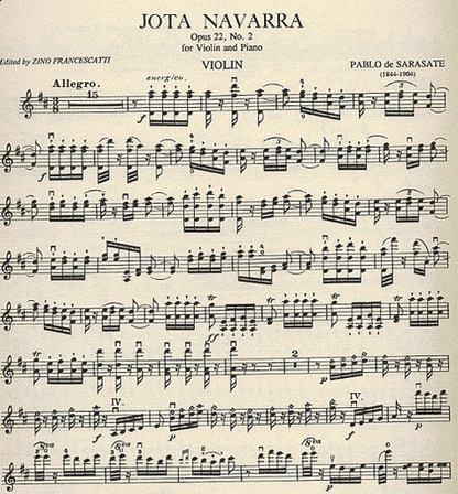 Sarasate, Pablo de: Jota Navarra Op.22 No.2 (violin & piano)