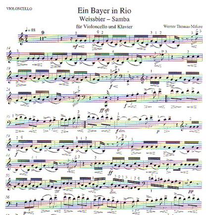 Thomas-Mifune, Werner:  Ein Bayer in Rio Weissbier-Samba (cello & piano)