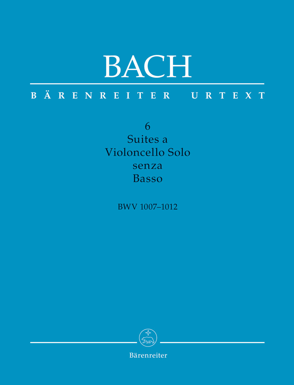 Bach, J.S. (Woodfull-Harris / Schwemer): 6 Suites for Cello Solo, BWV1007-1012, scholarly edition (cello) Barenreiter