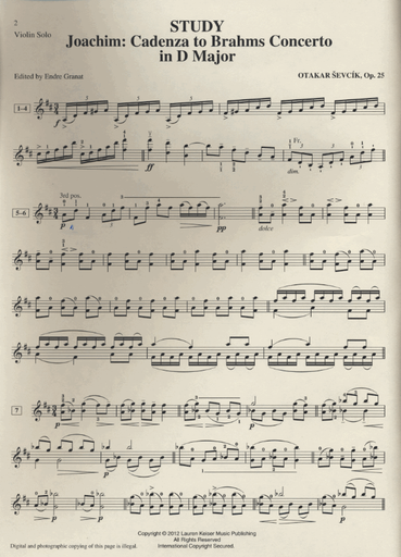 Brahms, Johannes (Granat): Violin Concerto in D Major and Sevcik Op. 18 & 25