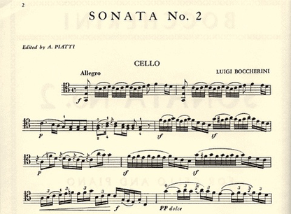 Boccherini, Luigi (Piatti): Sonata #2 in C (cello & piano) IMC