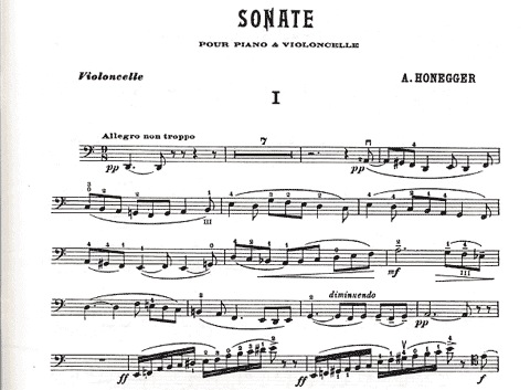 Honegger, Arthur: Sonata for Cello & Piano