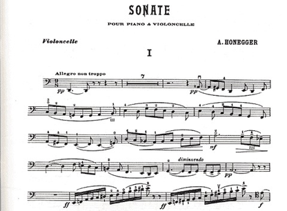 Honegger, Arthur: Sonata for Cello & Piano