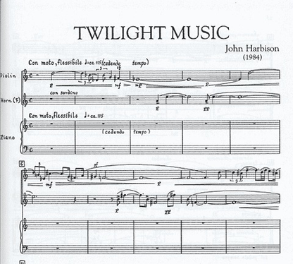 Harbison, John: Twilight Music (horn, Violin, Piano)