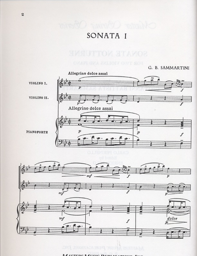 Sammartini, G.B.: Sonate Notturne Op.7 (2 violins & piano)