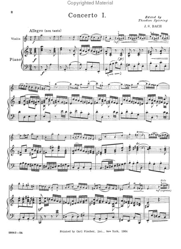 Bach, J.S. (Spiering): Concerto #1 in a minor (violin & piano)