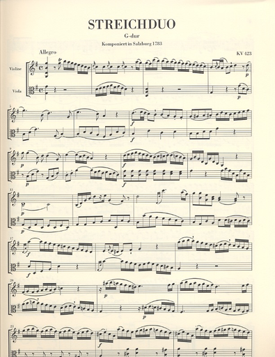 Mozart, W.A.: String Duos K. 423-424 urtext (score)