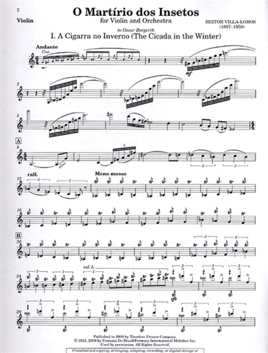 Villa-Lobos, Heitor: O Martirio dos Insetos-The Insects Martyrdom (violin & piano)