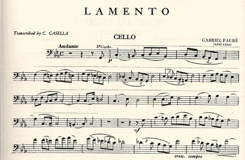 Faure, Gabriel (Casella): Lamento (cello & piano)