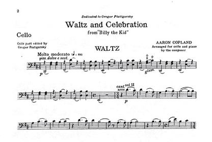 Copland, A.: Waltz & Celebration from ''Billy the Kid'' (cello & piano)