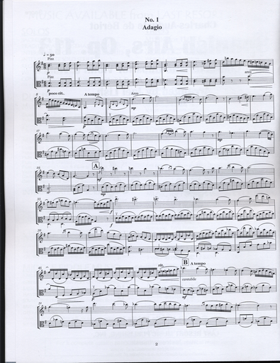 de Beriot, Charles-Auguste (Lish): Spanish Airs, Op. 113 (violin & viola, score & parts)