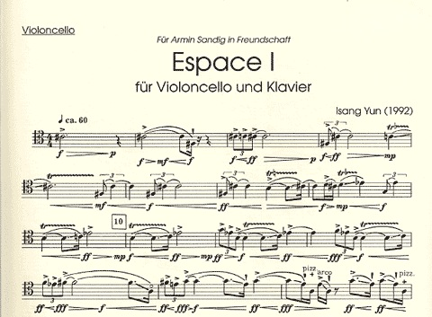 Yung, Isang Espace 1 (cello & piano)