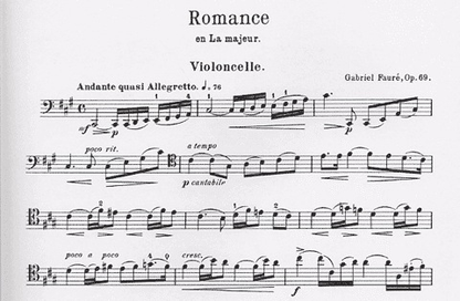 Faure, Gabriel: Romance Op.69 (cello & piano)
