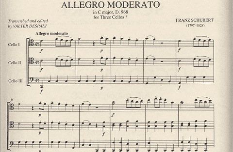 Schubert, Franz: Allegro Moderato in C major, D.968 (3 cellos, score & parts)