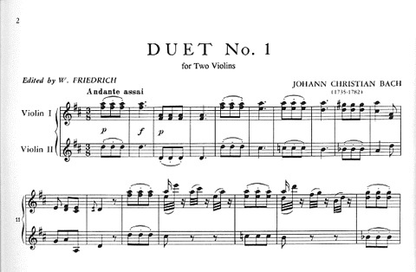 Bach, J.C. (Friedrich): Six Duets, Volume I (two violins) IMC