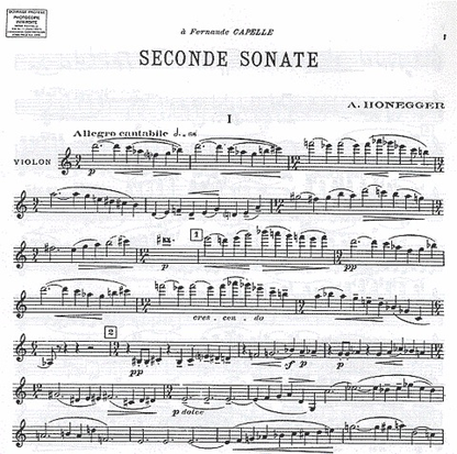 Honegger, Arthur: Sonata #2 (violin & piano)