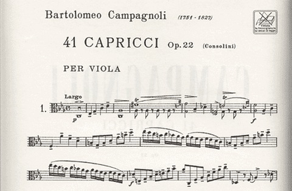 Campagnoli, Bartolomeo: 41 Caprices Op.22 for Viola