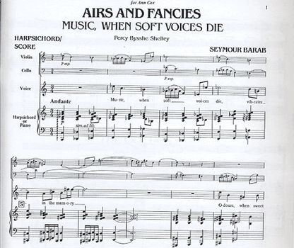 Barab, Seymour: Airs & Fancies (soprano, Violin, Cello, Harpsichord)