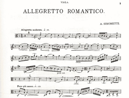 Simonetti, Achille: Allegro Romantico & Ballata (viola & piano)