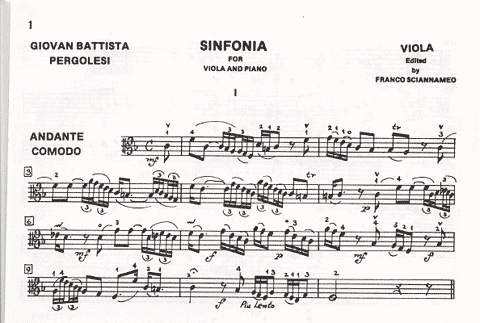 Pergolesi, G.B. (Sciannameo): Sinfonia for Viola & Piano