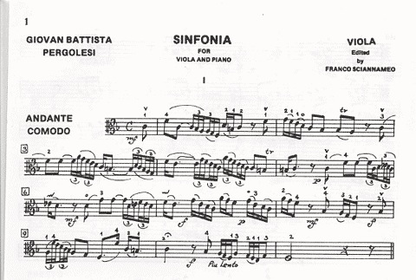 Pergolesi, G.B. (Sciannameo): Sinfonia for Viola & Piano