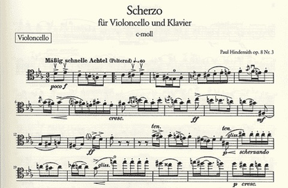 Hindemith, Paul: Scherzo Op.8 No.3 (cello & piano)