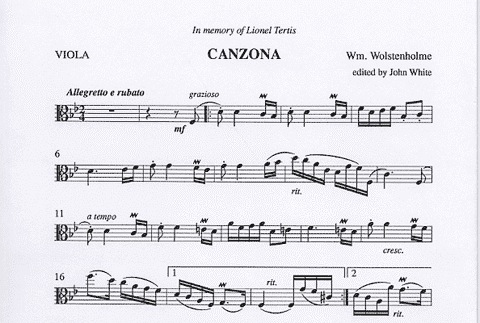 Wolstenholme, William: Canzona (viola/piano)