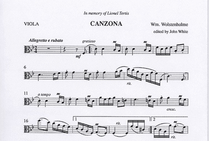 Wolstenholme, William: Canzona (viola/piano)
